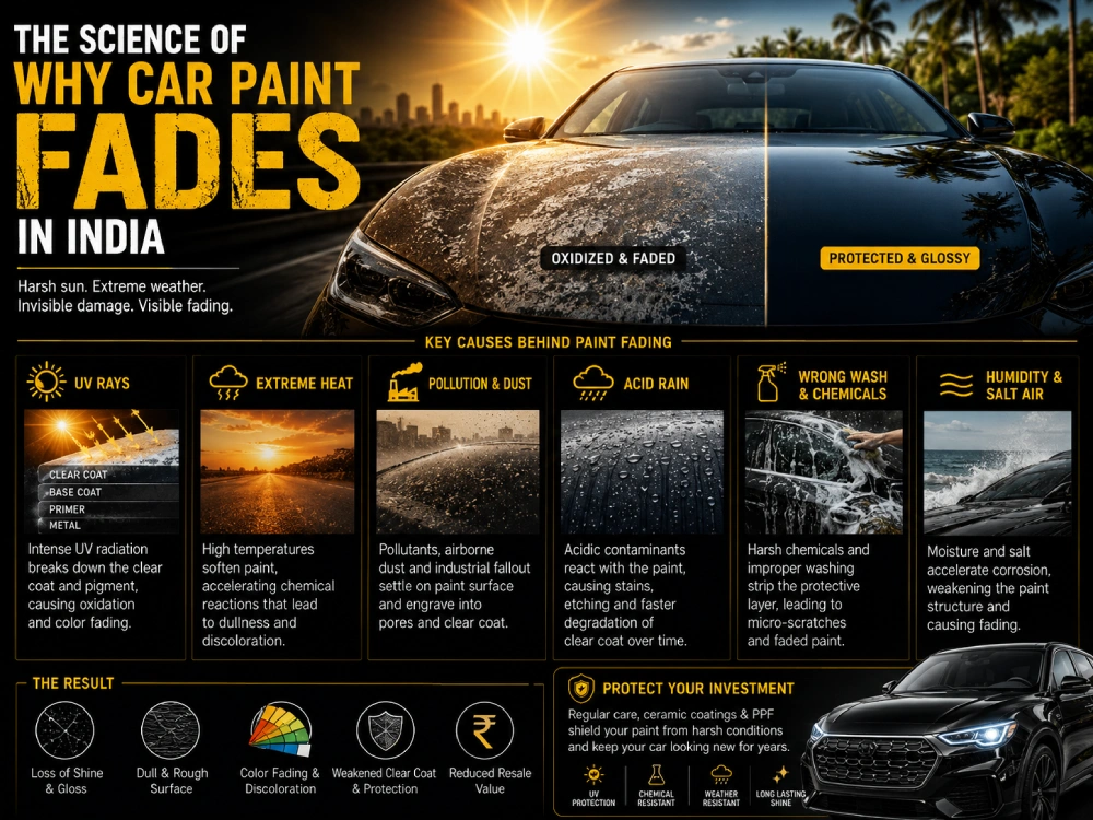 car paint fading in Indian weather causes prevention