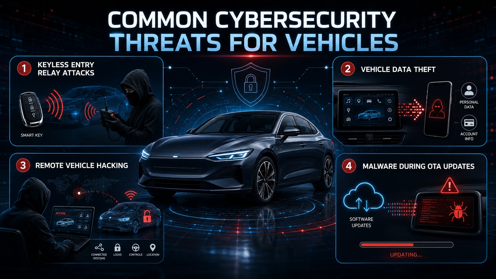 Common Cybersecurity Threats for Vehicles