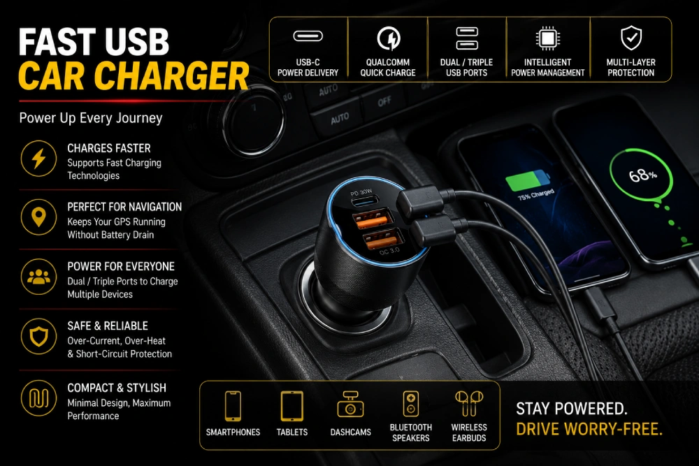 Fast USB Car Charger for Car