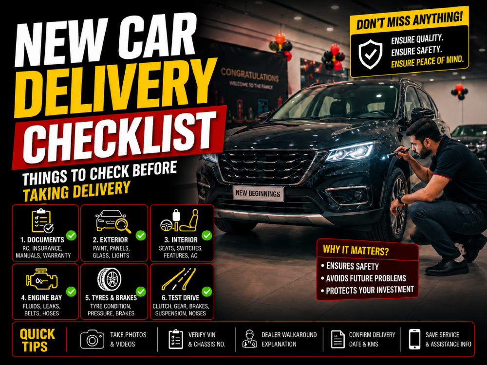 new car delivery checklist PDI inspection guide