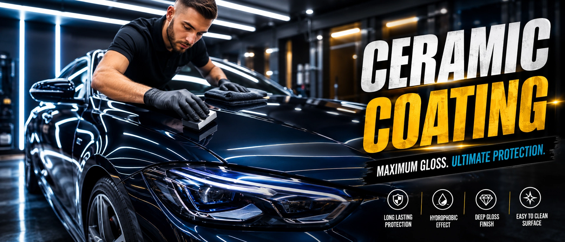 Professional ceramic coating application in detailingdevils studio