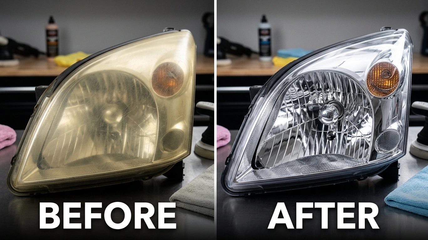 LED headlight restration service