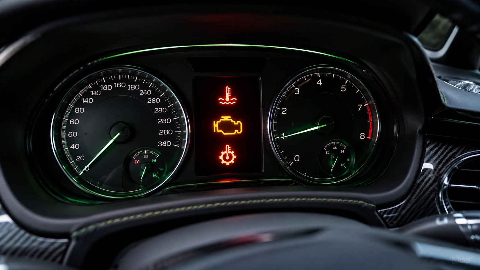 car dashboard engine temperature warning light