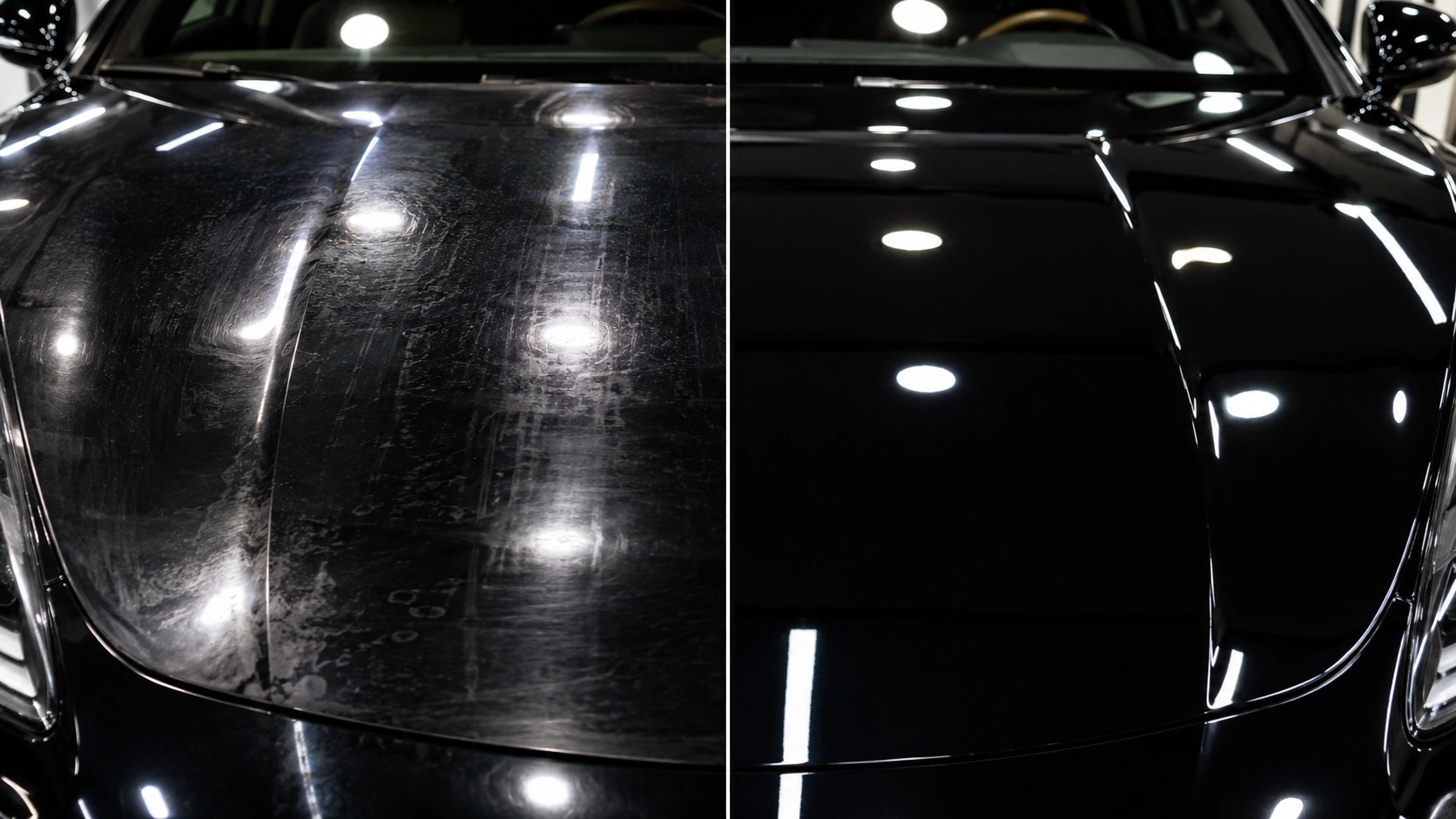 DIY ceramic coating high spots compared to professional finish