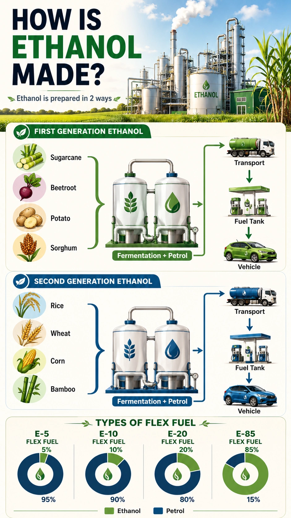 ethanol blending infographic first generation second generation