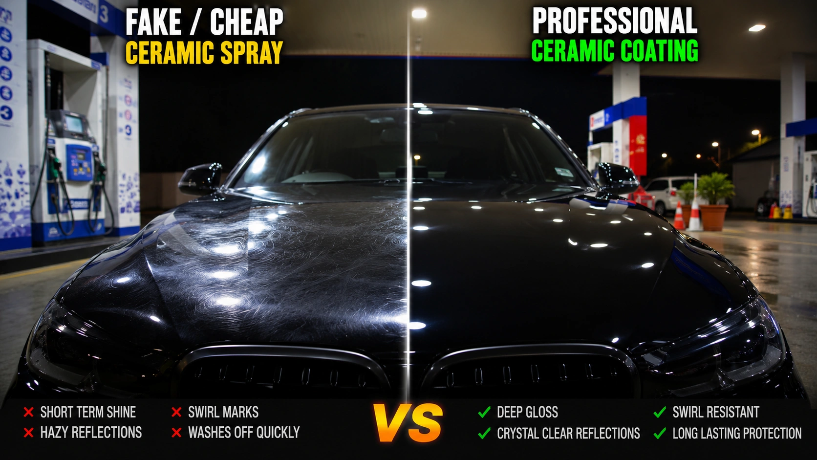 fake cheap ceramic coating spray vs professional ceramic coating