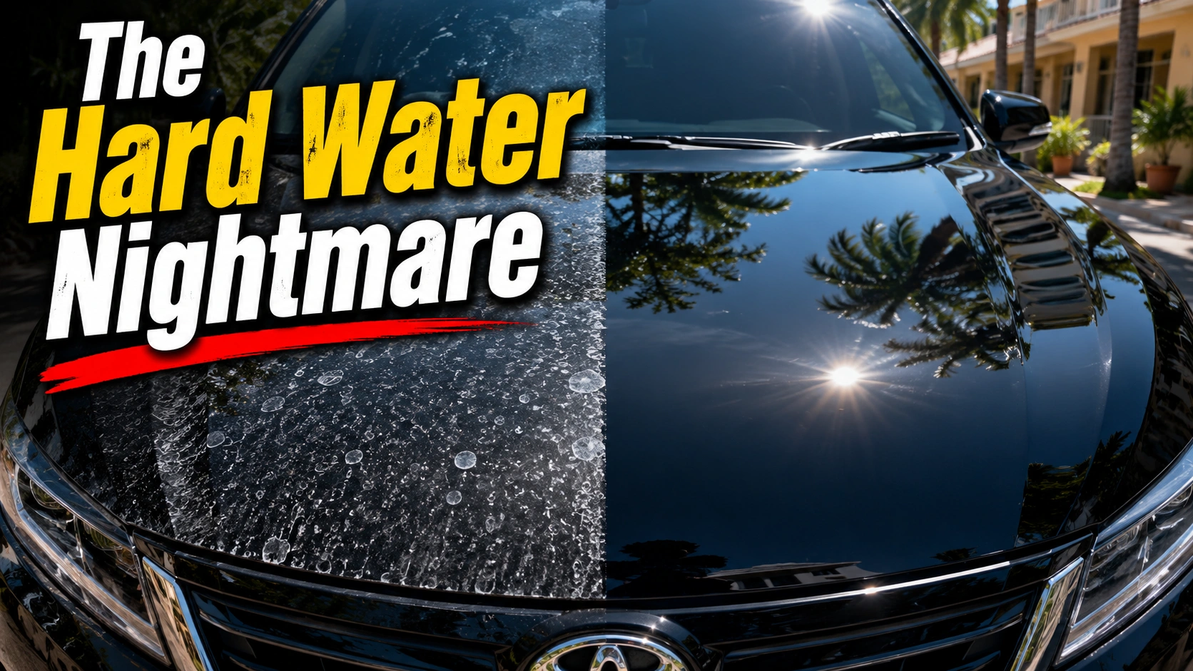 hard water spots damaging black car paint in India