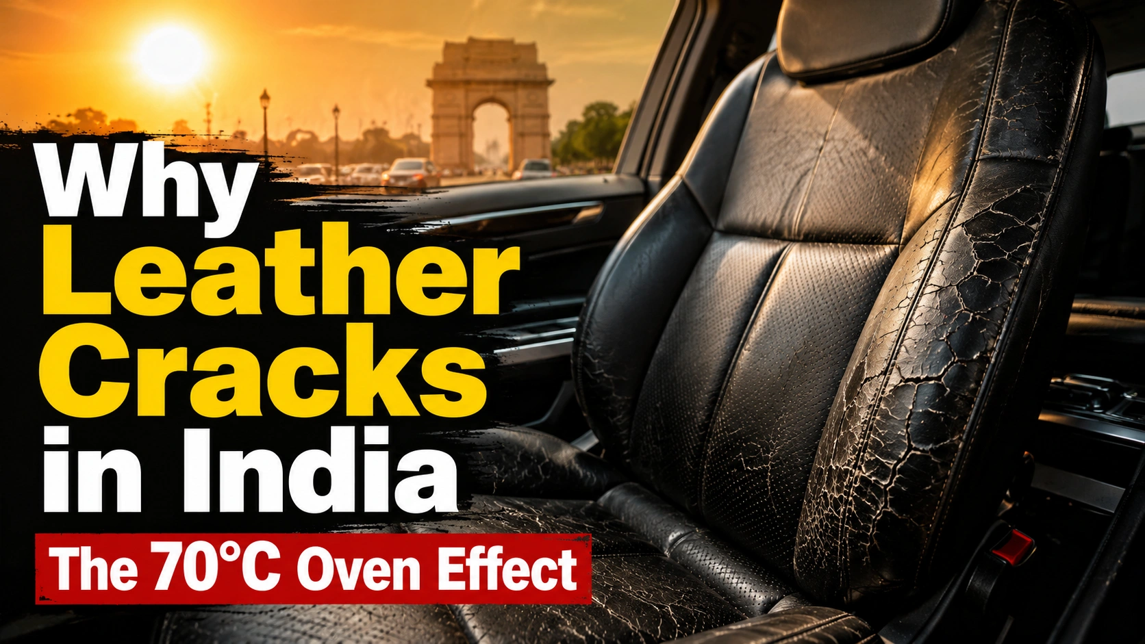cracked leather car seats caused by Indian summer heat