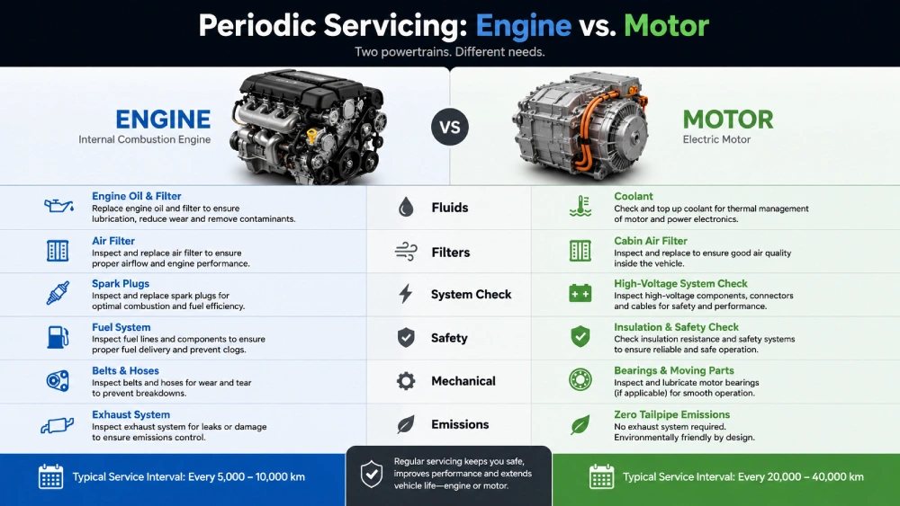 Petrol Engine vs Electric Motor Maintenance