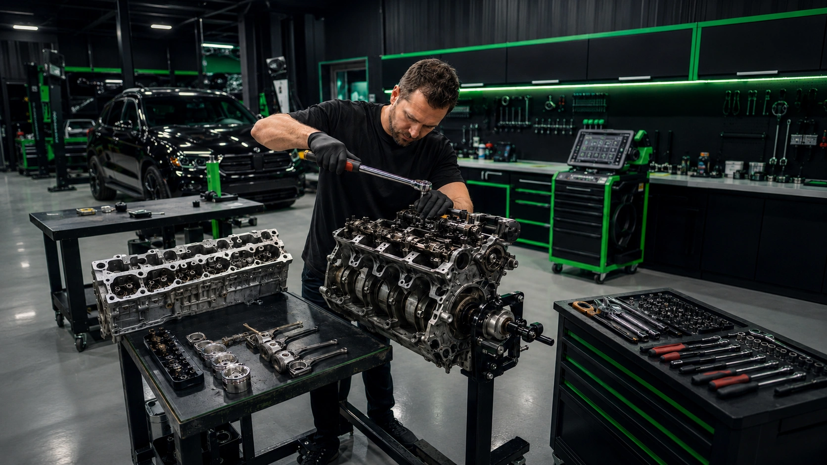 modern four-cylinder engine